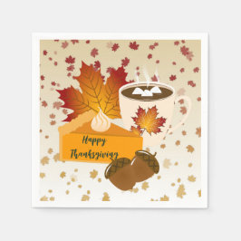 Guardanapo De Papel Janto de Ação de Graças Cuisine Pumpkin Pie Hot Ca