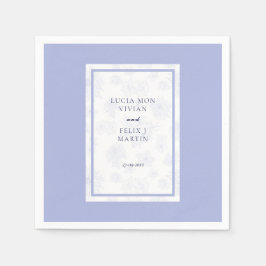 Guardanapo De Papel Janto de Casamento Floral de Sombra Azul Neutro El