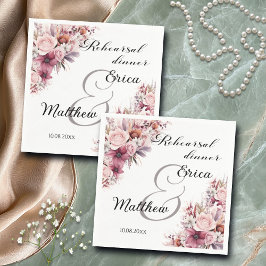 Guardanapo De Papel Janto de ensaio Casamento Floral Dusty Pink Boho