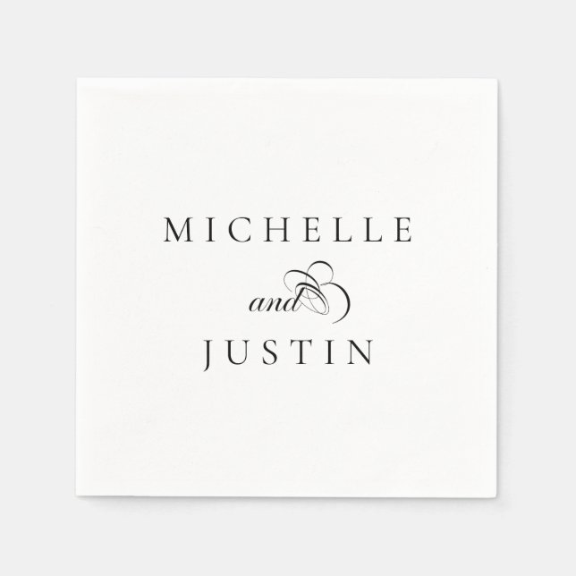 Guardanapo De Papel Janto de Ensaio de Casamento Chic Elegante (Frente)