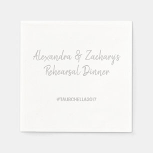 Guardanapo De Papel Janto de Ensaio de Casamento Napkins Hashtag Silve