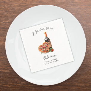 Guardanapo De Papel Janto de Ensaio de Pares Perfeitos de Vinho e Pizz