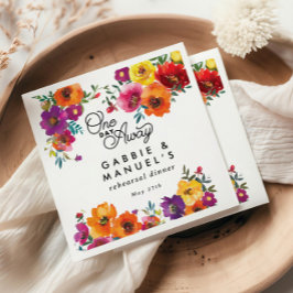 Guardanapo De Papel Janto de Ensaio Floral Black Fiesta Colorful