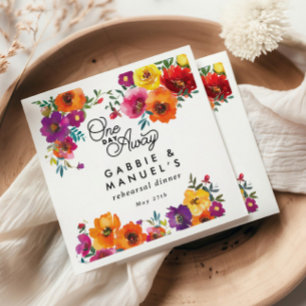 Guardanapo De Papel Janto de Ensaio Floral Black Fiesta Colorful