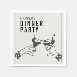 Guardanapo De Papel Janto de Ilustração Retroativa em Branco
