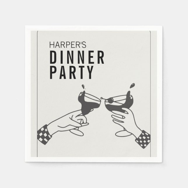 Guardanapo De Papel Janto de Ilustração Retroativa em Branco (Frente)