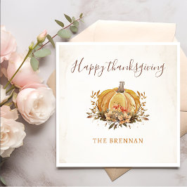 Guardanapo De Papel Janto Floral Fall Pumpkin Ação de Graças Napkins