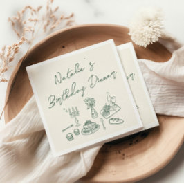 Guardanapo De Papel Janto Quirky de Brincadeira Desenhada Pela Mão Ver