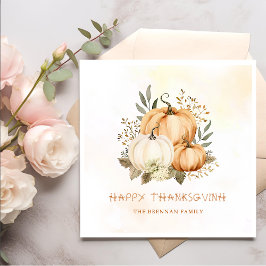 Guardanapo De Papel Janto Rustic Pumpkin Queda Floral de Ação de Graça