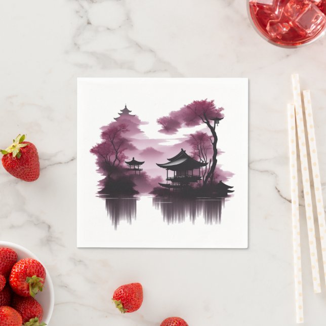 Guardanapo De Papel  Japanische Landschaft am See -  (Insitu)