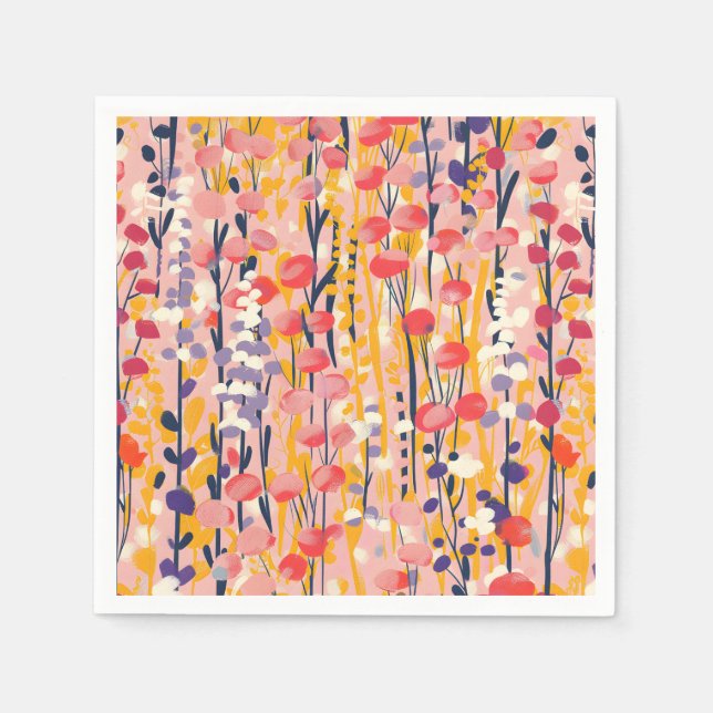 Guardanapo De Papel Jardim Botânico Floral de Flores Silvestres Modern (Frente)