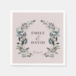 Guardanapo De Papel Jardim Crest Floral Casamento Mauve Purple