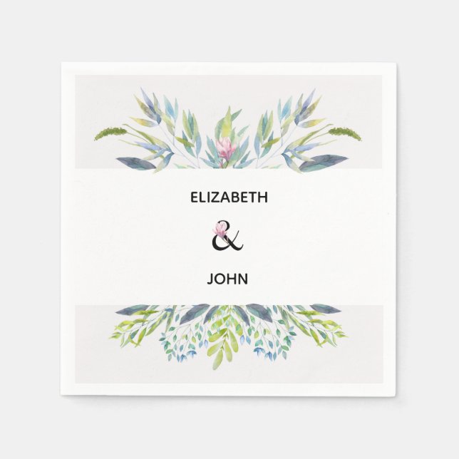 Guardanapo De Papel Jardim da Riviera Delicada Greenery (Frente)