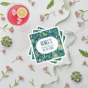 Guardanapo De Papel Jardim da Selva Aquarela CHUVA DE NOIVA Personaliz