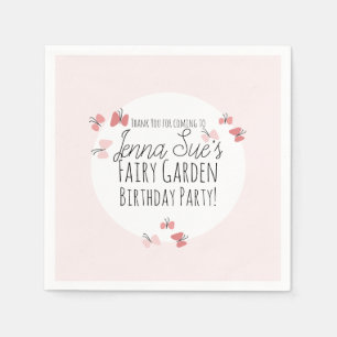 Guardanapo De Papel Jardim de Borboletas Aniversário Rosa