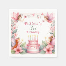 Jardim de fada rosa entoado - Aniversário