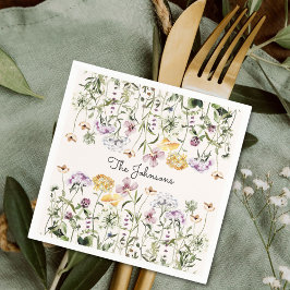 Guardanapo De Papel Jardim de Flores Silvestres com Nome Personalizado