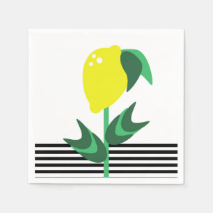 Guardanapo De Papel Jardim de Frutas de Limão Listras de Planta