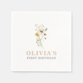 Guardanapo De Papel Jardim de vassoura Elegante Primeiro Aniversário