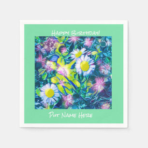 Guardanapo De Papel Jardim do Amor Flores Selvagens Aniversário Napkin