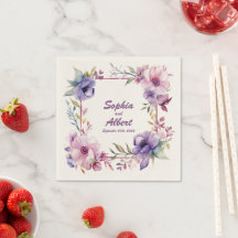 Jardim do Romance: Casamento Personalizado de Napk