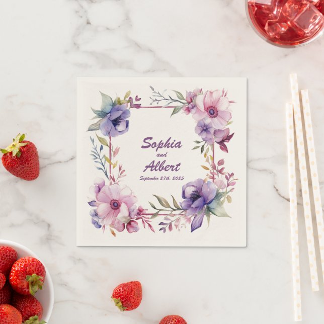 Guardanapo De Papel Jardim do Romance: Casamento Personalizado de Napk (Insitu)