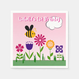 Guardanapo De Papel Jardim feliz da abelha personalizado
