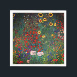 Guardanapo De Papel Jardim Flor Gustav Klimt<br><div class="desc">Napkins apresentando o Jardim de Fazenda de pintura a óleo de Gustav Klimt com girassóis (1907). Um belo jardim de girassóis e belas flores azuis,  vermelhas,  roxas,  rosa e brancas. Um presente de excelente para fãs de Arte Nouveau e de Arte Austríaca.</div>