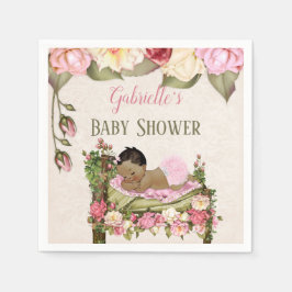 Guardanapo De Papel Jardim Floresta Natureza Bebê Dormindo Rosas Cama