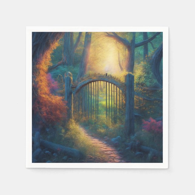 Guardanapo De Papel Jardim Florestal Encantado | Papel Nápoles (Frente)