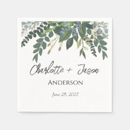 Guardanapo De Papel Jardim Folhagem Natureza Casamento Verde