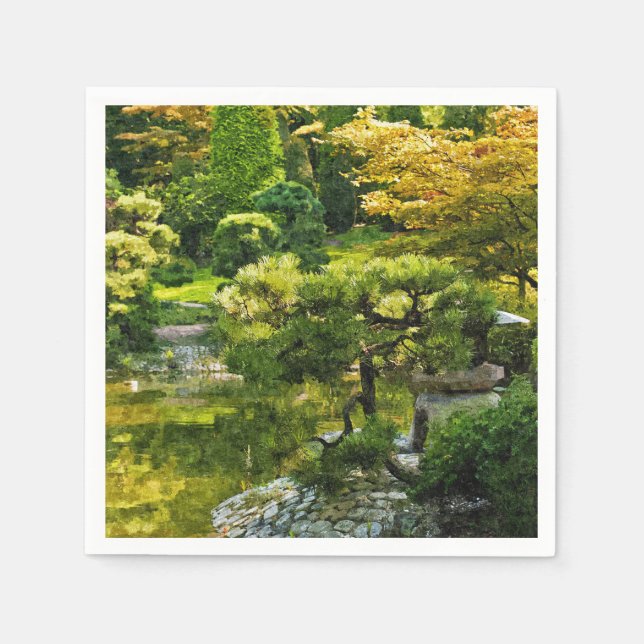 Guardanapo De Papel Jardim Japonês - Estética Tradicional (Frente)