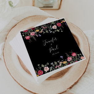 Guardanapo De Papel Jardim Multicolorido Casamento de Flor Selvagem Na
