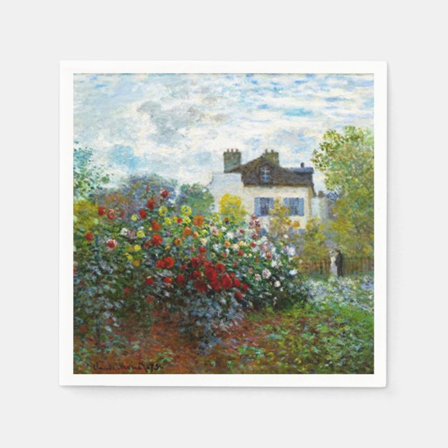 Guardanapo De Papel Jardim Romântico de Monet de Casamento da primaver (Frente)