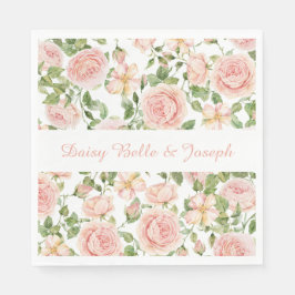 Guardanapo De Papel Jardim Rosa Rosa Elegante