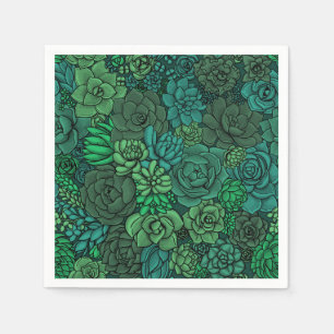 Guardanapo De Papel Jardim suculento em verde