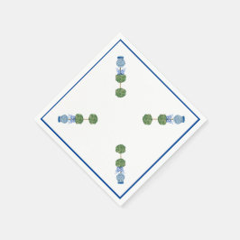 Guardanapo De Papel Jarras de Gengibre Azul Topiaria de Videira