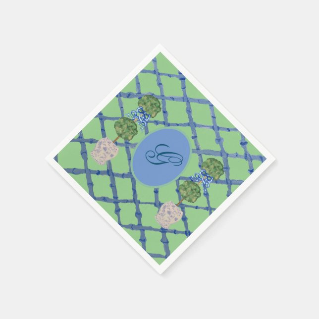 Guardanapo De Papel Jarras de Gengibre de Chinoiserie com Topiaria Pin (Canto)