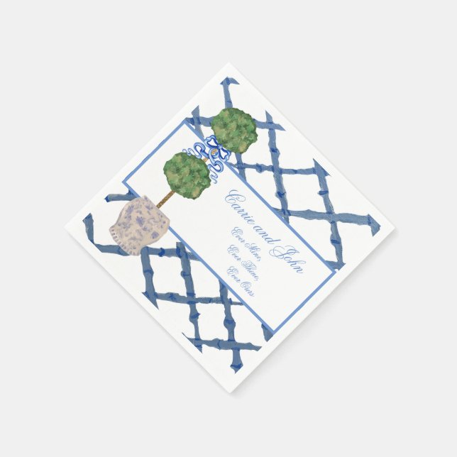 Guardanapo De Papel Jarras de Ginger em Chinoiserie com Topiária Pinta (Canto)