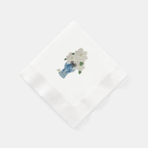 Guardanapo De Papel Jarro de Gengibre Pintado de Azul e Branco