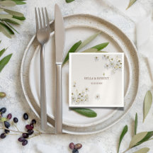 Jasmine Floral Boho Wedding Napkins