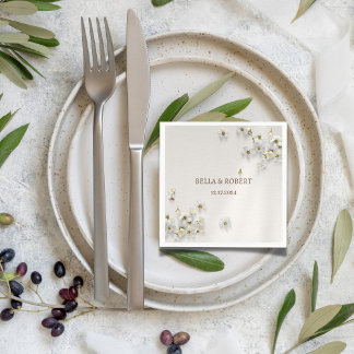 Guardanapo De Papel Jasmine Floral Boho Wedding Napkins