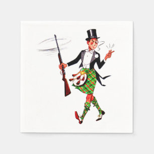 Guardanapo De Papel jaunty Scotsman com espingarda