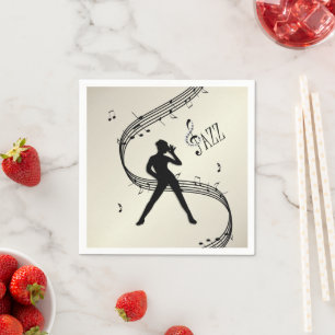 Guardanapo De Papel Jazz Dance Ouro Music Napkins