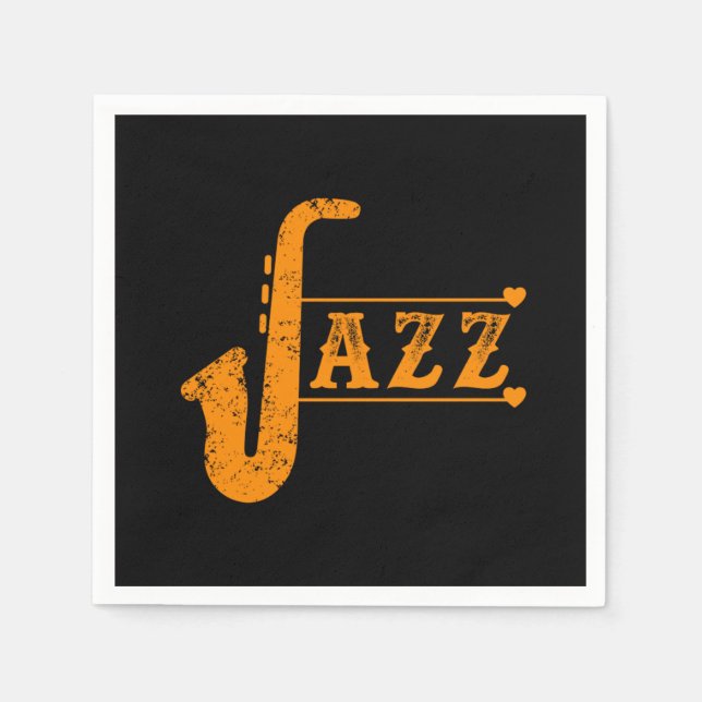 Guardanapo De Papel Jazz Saxofone Banda Música Saxofonista Alto Gift (Frente)