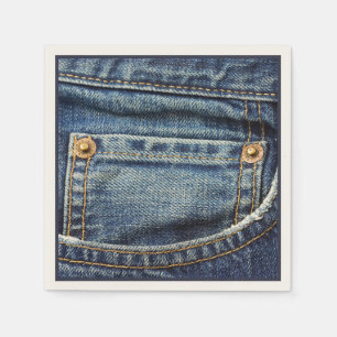 Guardanapo De Papel Jeans de cor azul-denim, cor-de-rosa, estacas de c