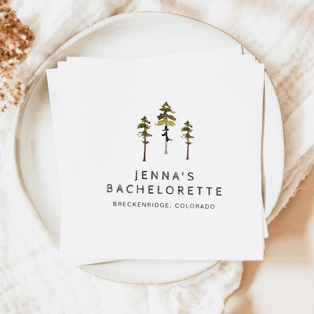 Guardanapo De Papel JENNA Pine Tree Camp Mountain Bachelorette (Criador carregado)