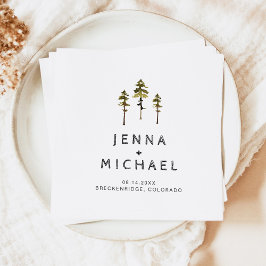 Guardanapo De Papel JENNA Pine Tree Mountain In the Woods Wedding
