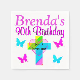 GUARDANAPO DE PAPEL JESUS ADORA 90 ANIVERSÁRIO NAPKINS PERSONALIZADOS