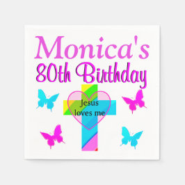 GUARDANAPO DE PAPEL JESUS ADORA ESSES NAPKINS PERSONALIZADOS DE 80 ANO